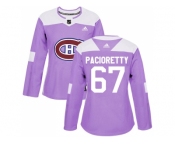 Women Adidas Montreal Canadiens #67 Max Pacioretty Purple Authentic Fights Cancer Stitched NHL Jersey