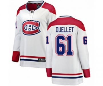 Women Montreal Canadiens #61 Xavier Ouellet Authentic White Away Fanatics Branded Breakaway NHL Jersey