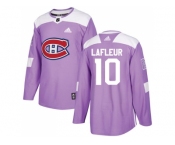 Youth Adidas Montreal Canadiens #10 Guy Lafleur Purple Authentic Fights Cancer Stitched NHL Jersey