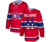 Youth Adidas Montreal Canadiens #11 Brendan Gallagher Authentic Red USA Flag Fashion NHL Jersey