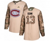 Youth Adidas Montreal Canadiens #13 Max Domi Authentic Camo Veterans Day Practice NHL Jersey