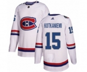 Youth Adidas Montreal Canadiens #15 Jesperi Kotkaniemi Authentic White 2017 100 Classic NHL Jersey