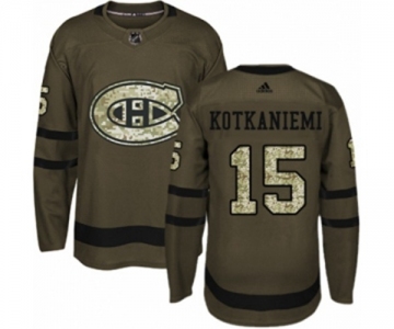Youth Adidas Montreal Canadiens #15 Jesperi Kotkaniemi Premier Green Salute to Service NHL Jersey