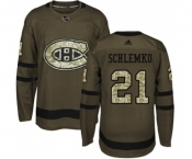 Youth Adidas Montreal Canadiens #21 David Schlemko Premier Green Salute to Service NHL Jersey