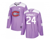 Youth Adidas Montreal Canadiens #24 Phillip Danault Purple Authentic Fights Cancer Stitched NHL Jersey