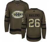 Youth Adidas Montreal Canadiens #26 Mats Naslund Authentic Green Salute to Service NHL Jersey