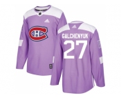 Youth Adidas Montreal Canadiens #27 Alex Galchenyuk Purple Authentic Fights Cancer Stitched NHL Jersey