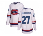 Youth Adidas Montreal Canadiens #27 Alex Galchenyuk White Authentic 2017 100 Classic Stitched NHL Jersey