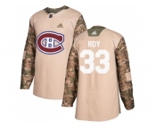Youth Adidas Montreal Canadiens #33 Patrick Roy Camo Authentic 2017 Veterans Day Stitched NHL Jersey