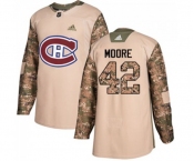 Youth Adidas Montreal Canadiens #42 Dominic Moore Authentic Camo Veterans Day Practice NHL Jersey