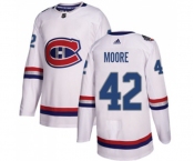 Youth Adidas Montreal Canadiens #42 Dominic Moore Authentic White 2017 100 Classic NHL Jersey
