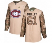 Youth Adidas Montreal Canadiens #61 Xavier Ouellet Authentic Camo Veterans Day Practice NHL Jersey