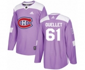 Youth Adidas Montreal Canadiens #61 Xavier Ouellet Authentic Purple Fights Cancer Practice NHL Jersey