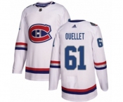 Youth Adidas Montreal Canadiens #61 Xavier Ouellet Authentic White 2017 100 Classic NHL Jersey