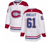 Youth Adidas Montreal Canadiens #61 Xavier Ouellet Authentic White Away NHL Jersey
