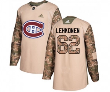 Youth Adidas Montreal Canadiens #62 Artturi Lehkonen Authentic Camo Veterans Day Practice NHL Jersey