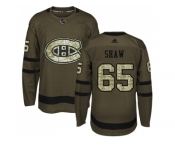 Youth Adidas Montreal Canadiens #65 Andrew Shaw Green Salute to Service Stitched NHL Jersey