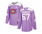 Youth Adidas Montreal Canadiens #67 Max Pacioretty Purple Authentic Fights Cancer Stitched NHL Jersey