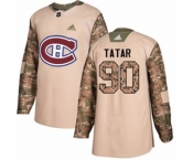 Youth Adidas Montreal Canadiens #90 Tomas Tatar Authentic Camo Veterans Day Practice NHL Jersey
