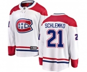 Youth Montreal Canadiens #21 David Schlemko Authentic White Away Fanatics Branded Breakaway NHL Jersey