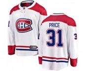 Youth Montreal Canadiens #31 Carey Price Authentic White Away Fanatics Branded Breakaway NHL Jersey