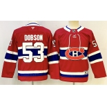 Youth Montreal Canadiens #53 Noah Dobson Red 2024-25 Stitched Jersey Youth Montreal Canadiens #53 Noah Dobson Red 2024-25 Stitched Jersey