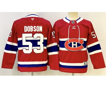 Youth Montreal Canadiens #53 Noah Dobson Red 2024-25 Stitched Jersey
