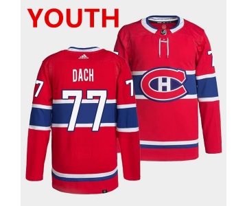 Youth Montreal Canadiens #77 Kirby Dach Red Stitched Jersey