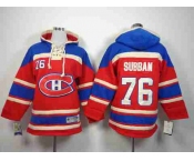 youth nhl jerseys montreal canadiens #76 subban blue-red[pullover hooded sweatshirt]