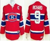 youth nhl jerseys montreal canadiens #9 richard red [patch C]