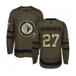 Adidas Winnipeg Jets #27 Teppo Numminen Premier Green Salute to Service NHL Jersey