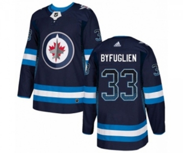 Adidas Winnipeg Jets #33 Dustin Byfuglien Authentic Navy Blue Drift Fashion NHL Jersey