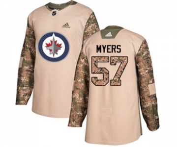 Adidas Winnipeg Jets #57 Tyler Myers Authentic Camo Veterans Day Practice NHL Jersey