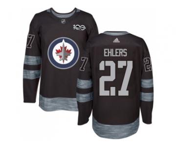 Men Adidas Winnipeg Jets #27 Nikolaj Ehlers Black 1917-2017 100th Anniversary Stitched NHL Jersey