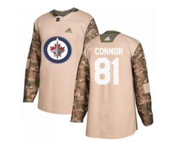 Men Adidas Winnipeg Jets #81 Kyle Connor Camo Authentic 2017 Veterans Day Stitched NHL Jersey