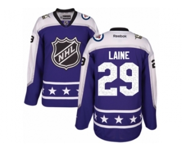 Men's Reebok Winnipeg Jets #29 Patrik Laine Authentic Purple Central Division 2017 All-Star NHL Jersey