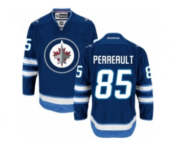 Men's Reebok Winnipeg Jets #85 Mathieu Perreault Authentic Navy Blue Home NHL Jersey