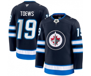 Men's Winnipeg Jets #19 Jonathan Toews Navy 2024-25 Home Stitched Hockey Jersey