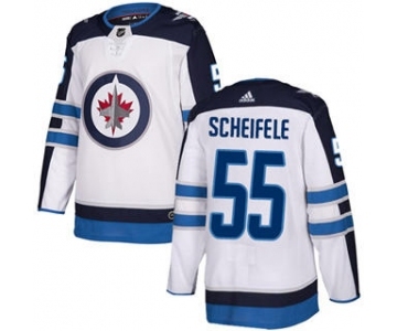 Men's Winnipeg Jets #55 Mark Scheifele White Road Stitched Hockey Jersey