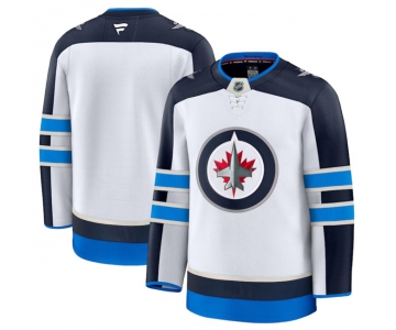Men's Winnipeg Jets Blank White 2024-25 Away Stitched Hockey Jersey