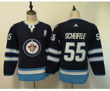 Jets #55 Mark Scheifele Navy Women Adidas Jersey
