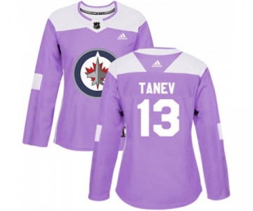 Women Adidas Winnipeg Jets #13 Brandon Tanev Authentic Purple Fights Cancer Practice NHL Jersey