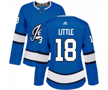 Women Adidas Winnipeg Jets #18 Bryan Little Premier Blue Alternate NHL Jersey