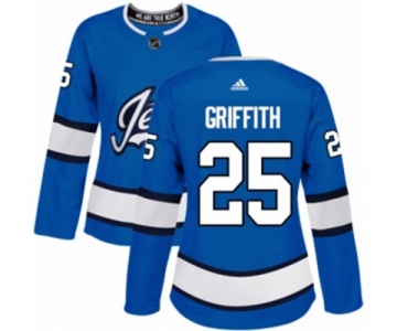 Women Adidas Winnipeg Jets #25 Seth Griffith Authentic Blue Alternate NHL Jersey