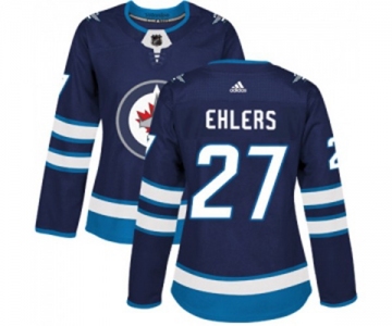 Women Adidas Winnipeg Jets #27 Nikolaj Ehlers Authentic Navy Blue Home NHL Jersey