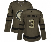 Women Adidas Winnipeg Jets #3 Tucker Poolman Authentic Green Salute to Service NHL Jersey