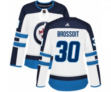 Women Adidas Winnipeg Jets #30 Laurent Brossoit Authentic White Away NHL Jersey