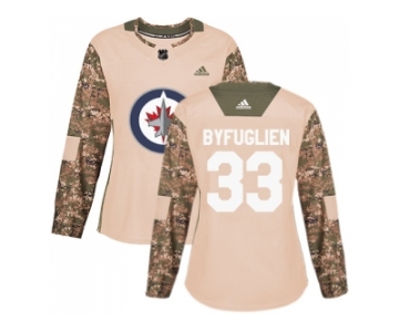Women Adidas Winnipeg Jets #33 Dustin Byfuglien Camo Authentic 2017 Veterans Day Stitched NHL Jersey
