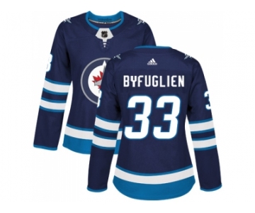 Women Adidas Winnipeg Jets #33 Dustin Byfuglien Navy Blue Home Authentic Stitched NHL Jersey