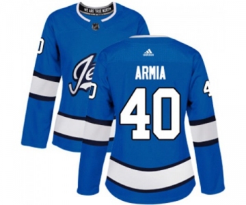 Women Adidas Winnipeg Jets #40 Joel Armia Premier Blue Alternate NHL Jersey